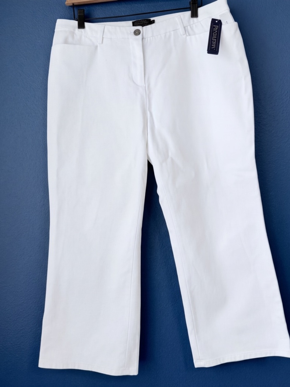 NWT Pendleton White Cropped Stretch Wide Leg Trouser Pants Size 12